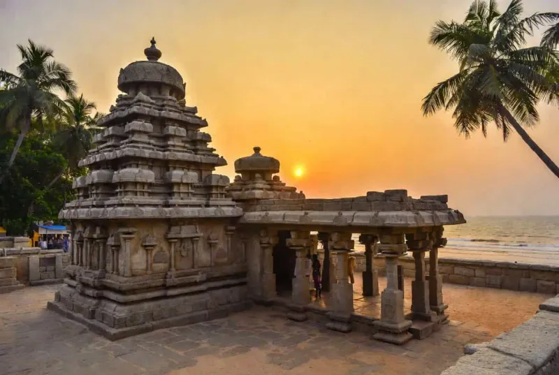 The traditional stone architecture of the historical Mahabaleshwara Temple in Gokarna town