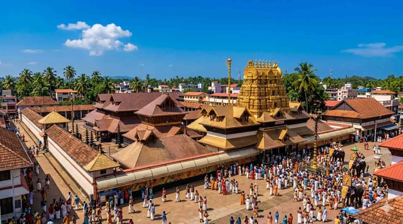 Guruvayur Sree Krishna Temple in Kerala, with its sacred idol worshipped by Lord Krishna himself.