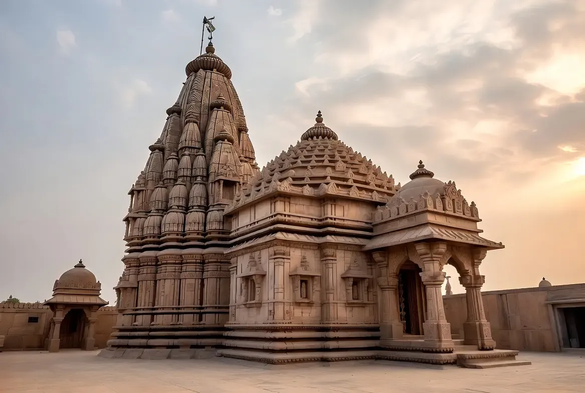 The sacred spires and complex of Mahakaleshwar Jyotirlinga Temple at Ujjain