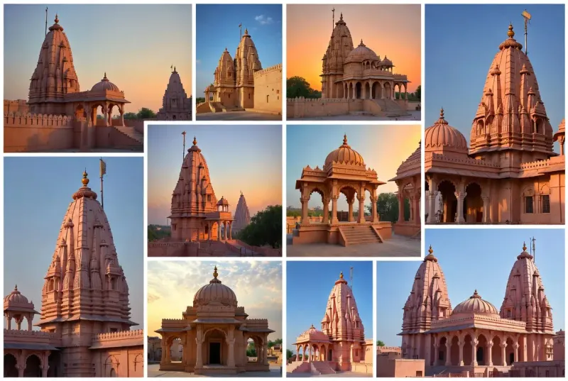 Intricate carvings and white stone architecture of historical Rajasthan temples